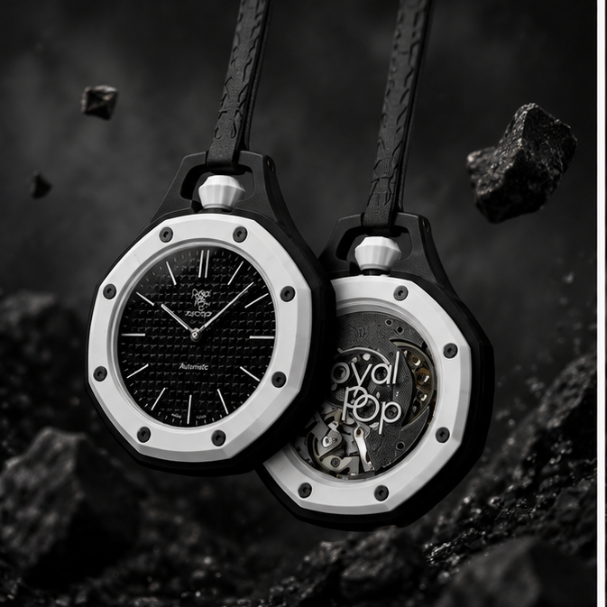Royal Pop OCHO NEGRO Edition – Premium Black & White Luxury Watch