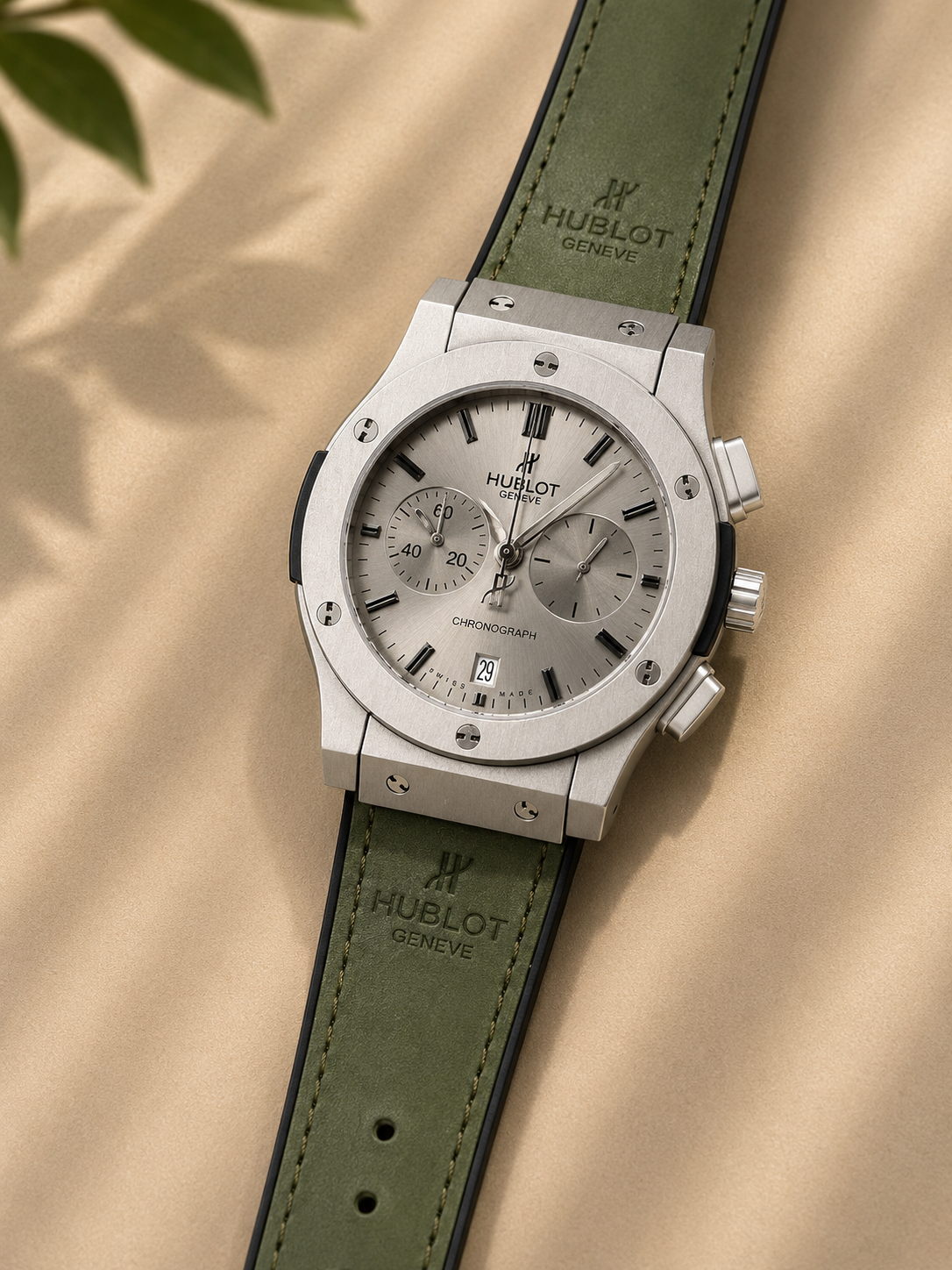 Hublot Classic Fusion Chronograph Matte Titanium Green Strap