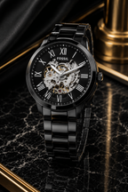 Fossil Flynn Automatic Black Stainless Steel Watch (Model: BQ2092)