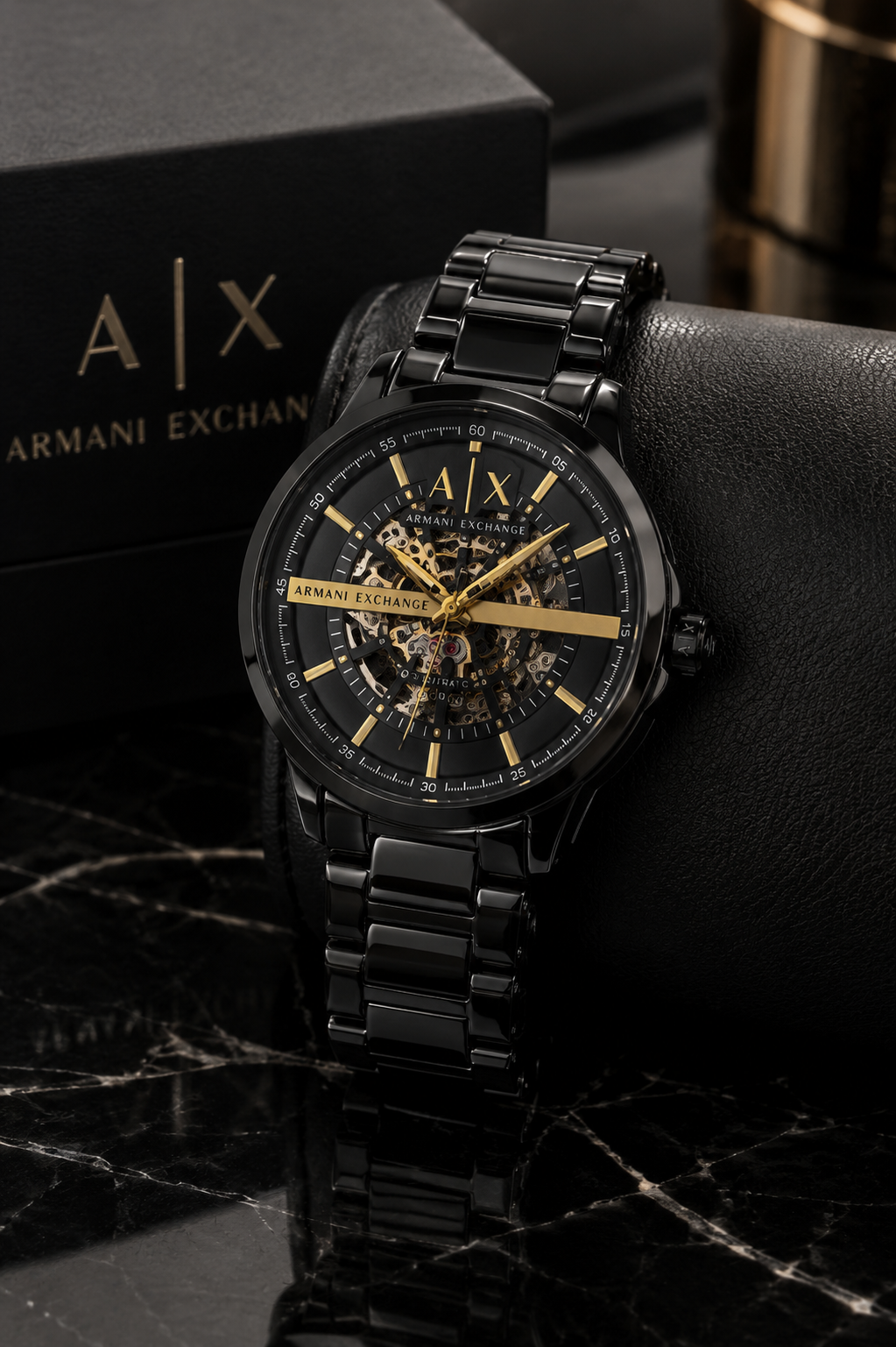 Armani Exchange Bannon Automatic Skeleton Men's Watch,