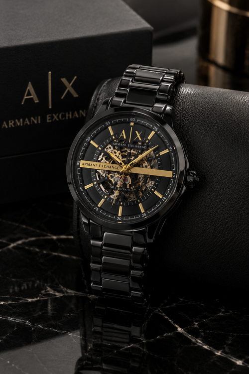 Armani Exchange Bannon Automatic Skeleton Men's Watch,