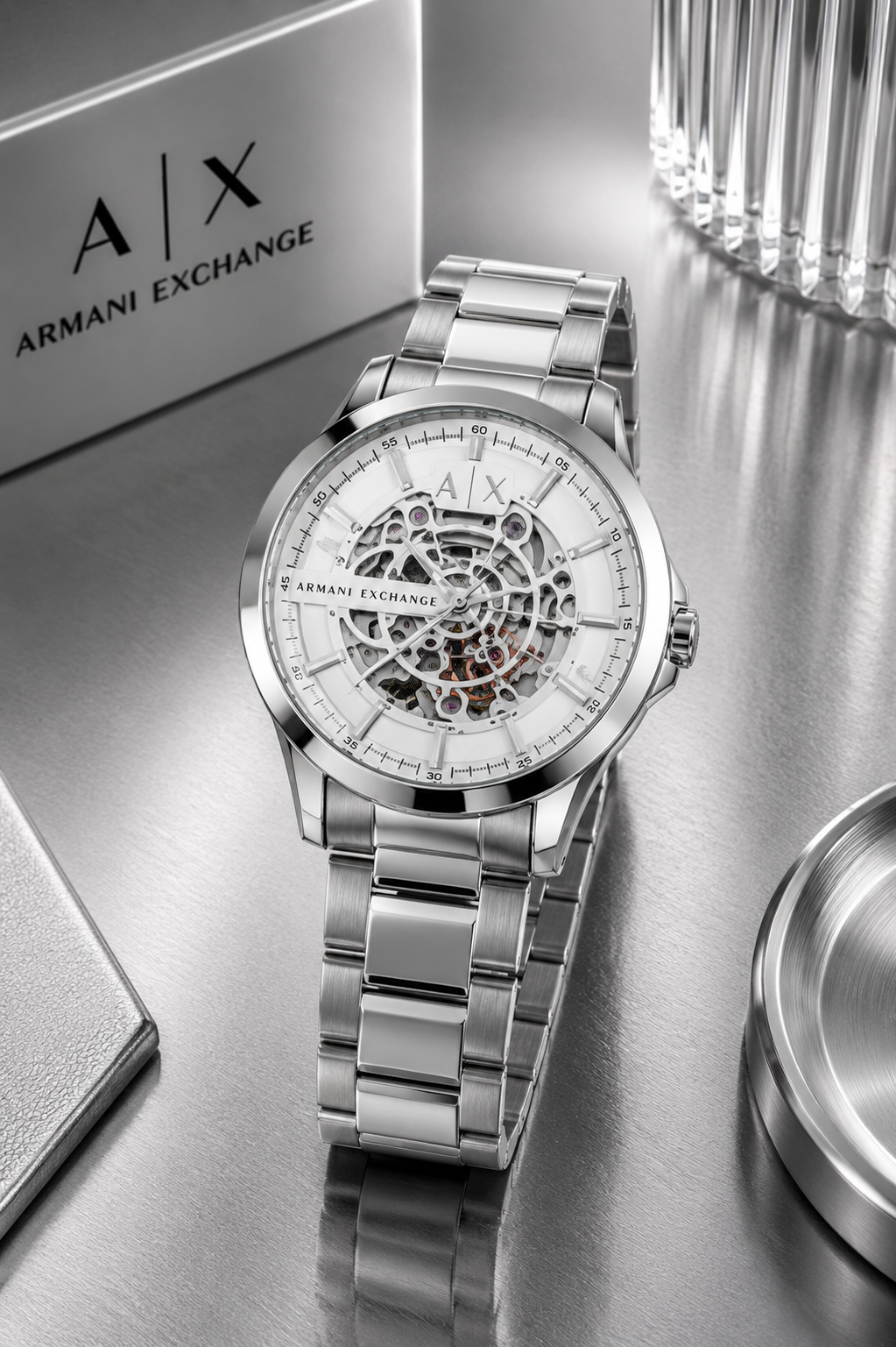 Armani Exchange Bannon Automatic Skeleton Men's Watch,