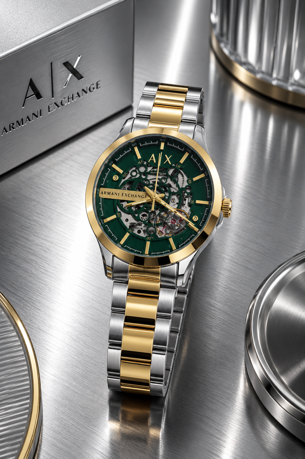 Armani Exchange Bannon Automatic Skeleton Men's Watch,
